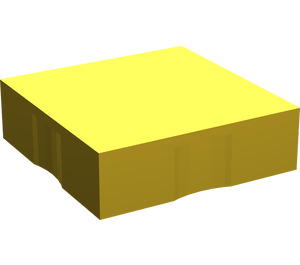 Duplo Yellow Tile X With Side Indents With Yellow Inverse Quarter