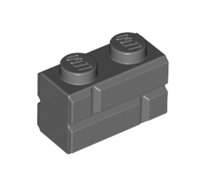 Lego Dark Stone Gray Brick X With Embossed Bricks Brick