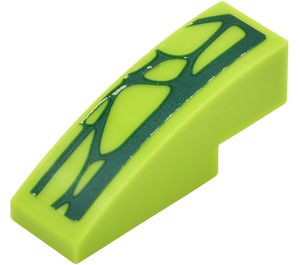 Lego Lime Slope X Curved With Scales Left Sticker Brick