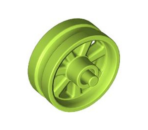 Lego Lime Wheel Rim X With Spokes And Stub Axles