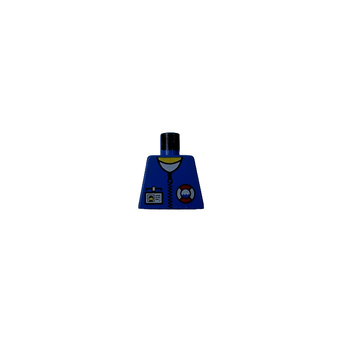 Lego Blue Minifig Torso Without Arms With Coast Guard Logo And Name Tag