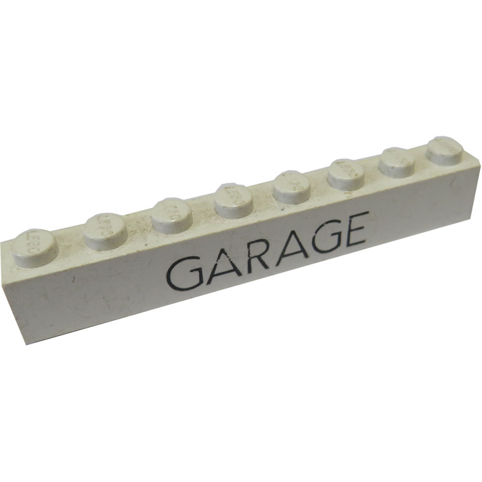 LEGO Brick 1 X 8 With Black GARAGE Without Bottom Tubes With Cross