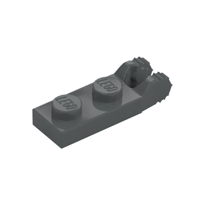 Lego Dark Stone Gray Hinge Plate X With Dual Fingers With Groove