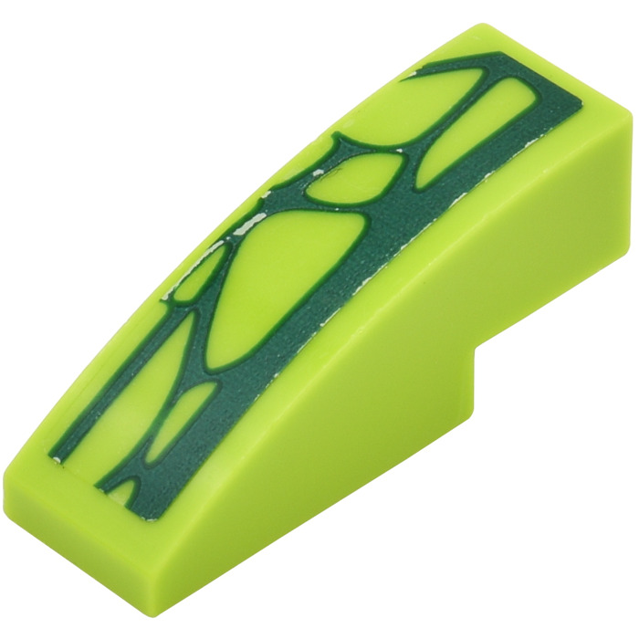 Lego Lime Slope X Curved With Scales Left Sticker Brick