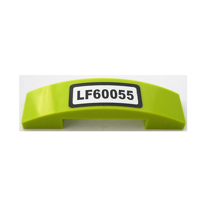 LEGO Lime Slope 1 X 4 Curved Double With LF60055 License Plate Sticker