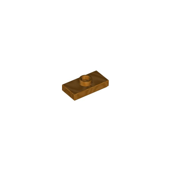 Lego Metallic Gold Plate X With Stud With Groove And Bottom Stud