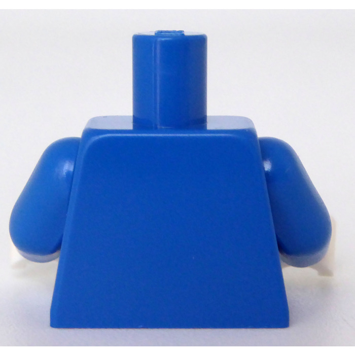 Lego Minifig Torse Plaine Avec Bleu Bras Et Blanc Mains Brick