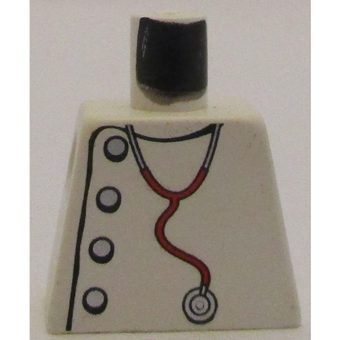 LEGO Minifig Torso Without Arms With Lab Coat Gray Buttons And