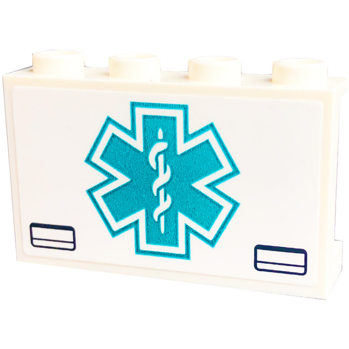 LEGO Panel 1 X 4 X 2 With Star Of Life Sticker 14718 Brick Owl