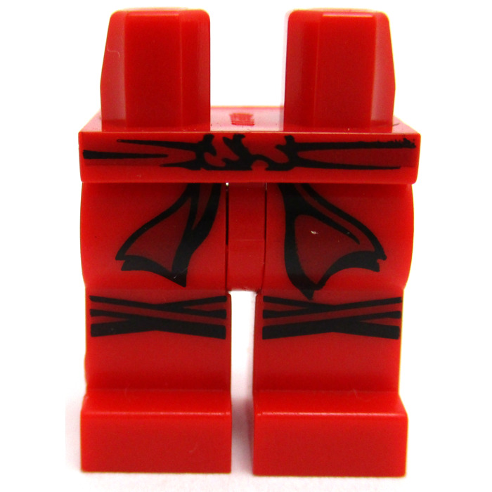 Lego Red Hips And Legs With Black And Dark Red Belt And Sash And Knee