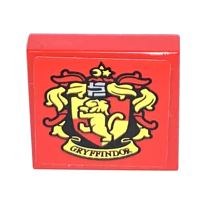 Lego Tile X With Gryffindor Crest Sticker With Groove