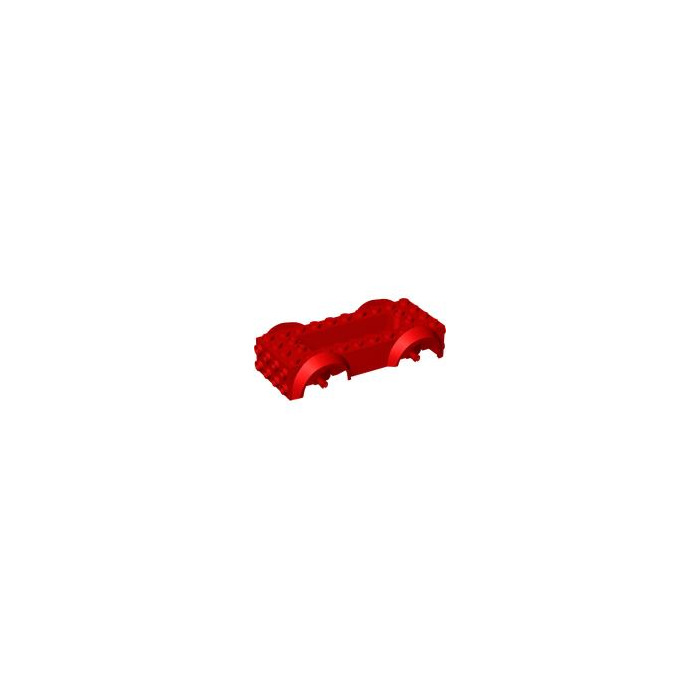 Lego Red Vehicle Base With Same Color Wheel Holders