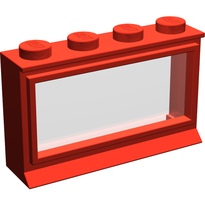 Lego Red Window X X Classic With Solid Studs And Fixed Glass