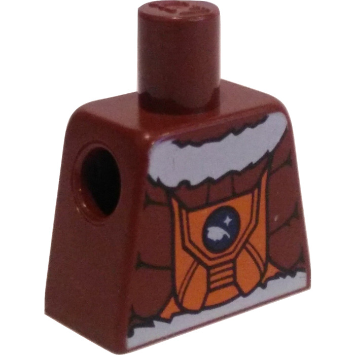 Lego Reddish Brown Minifig Torso Without Arms With Orange Harness And