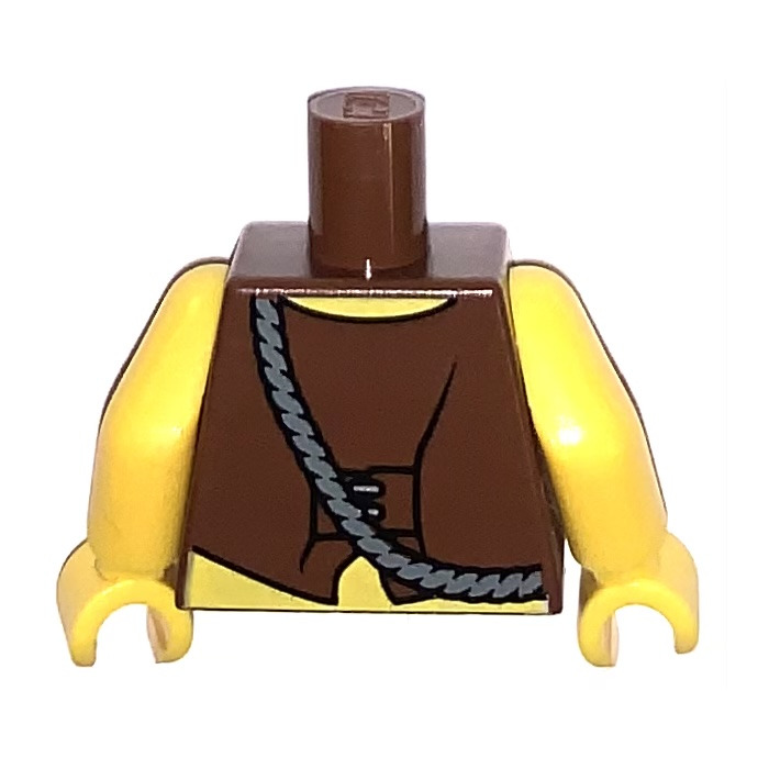 Lego Reddish Brown Minifigure Torso With Pirate S Open Vest Anchor