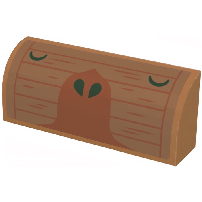 LEGO Slope 1 X 4 Curved With Woodgrain Eyes And Nose Sticker Brick