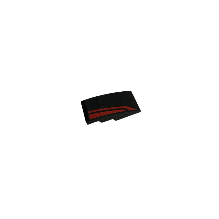 LEGO Slope 2 X 4 Curved With Red And Black Stripes Sticker 93606