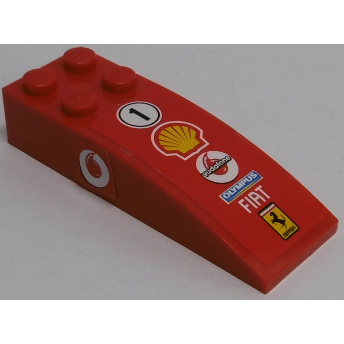 LEGO Slope 2 X 6 Curved With Vodafone Logo 1 Shell Logo Olympus