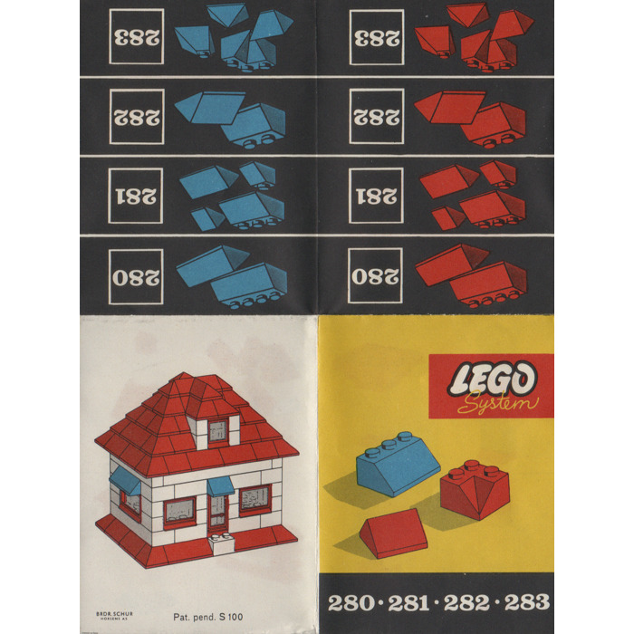 LEGO Sloping Roof Bricks 2 X 2 Set Red 282 1 Instructions Set Brick