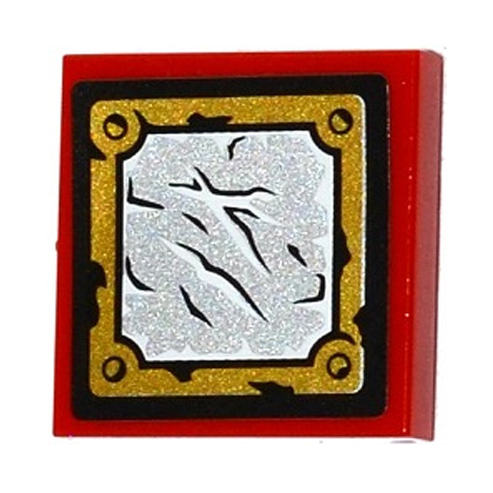 Lego Tile X With Sheet Metall In Golden Frame Sticker With Groove