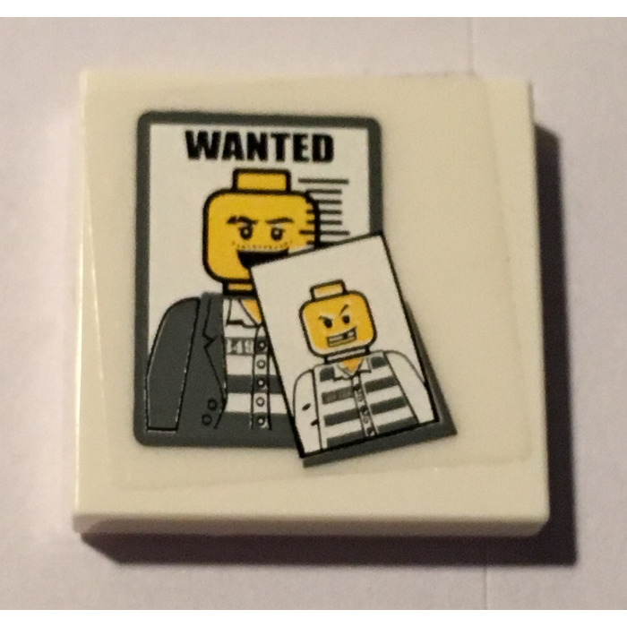 LEGO Tile 2 X 2 With Wanted Poster Sticker With Groove 3068 Brick