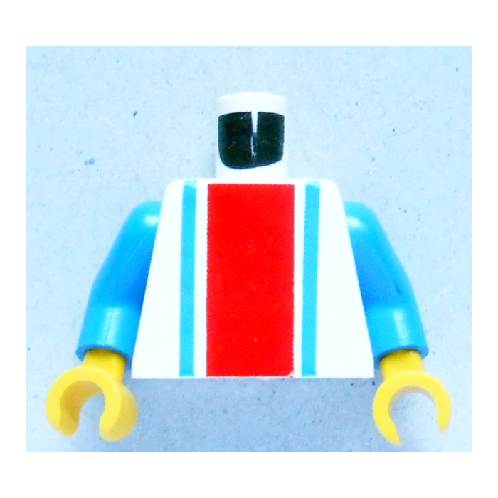 LEGO Torso With Vertical Red And Blue Stripes And Blue Arms 973