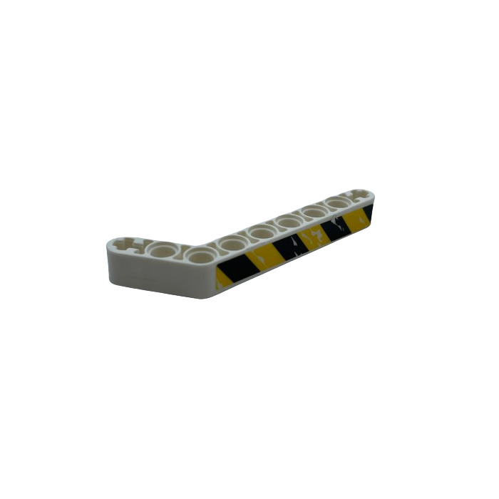 Lego White Beam Bent Degrees And Holes With Worn Black And