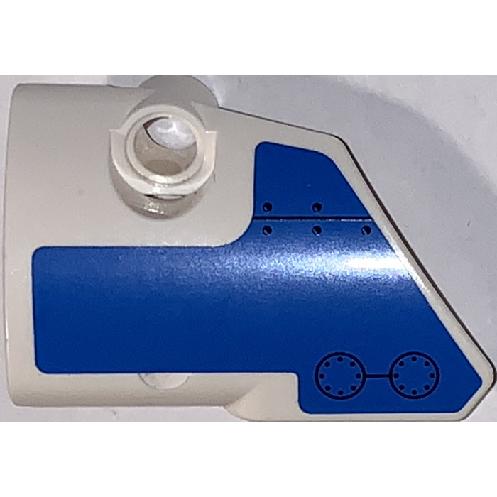 Lego White Curved Panel Left With Blue Sticker Brick Owl