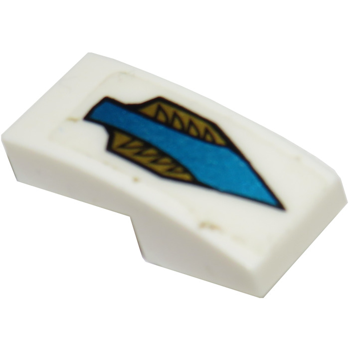 LEGO White Slope 1 X 2 Curved With Blue Arrow From Set 70124 Sticker