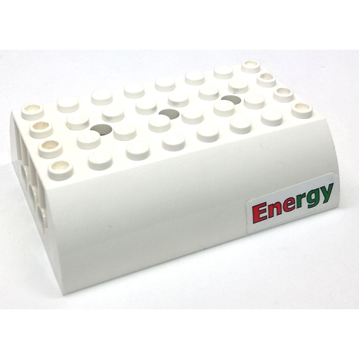 Lego White Slope X X Curved Double With Red And Green Energy