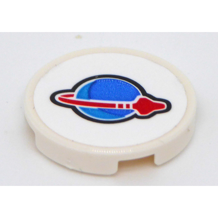 Lego White Tile X Round With Space Logo Classic Sticker With Bottom