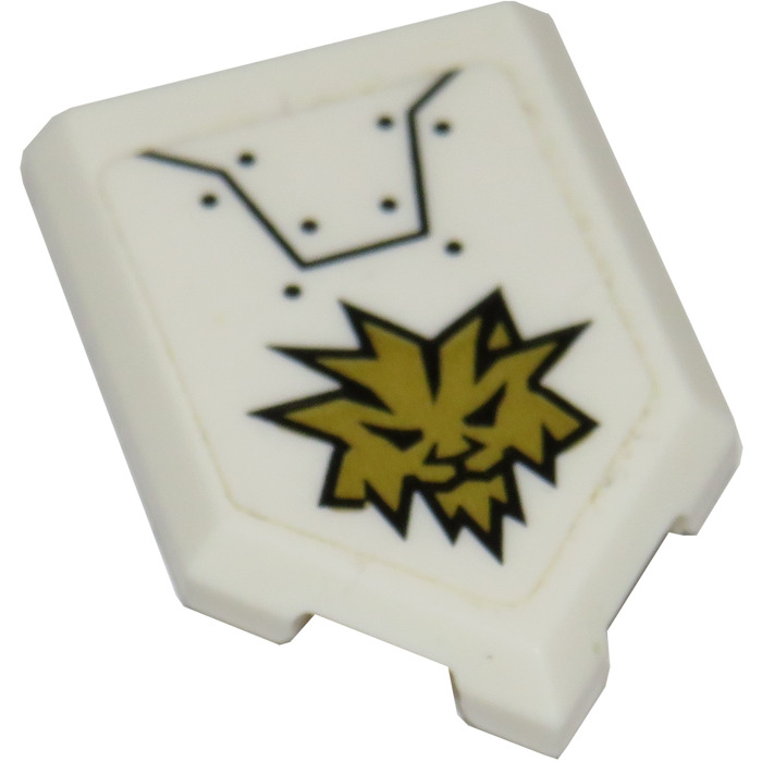 Lego Tile X Pentagonal With Golden Lionhead Sticker Brick