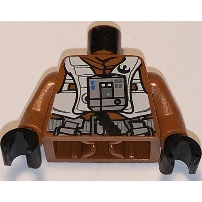 Lego X Wing Pilot Minifig Torso With Dark Orange Arms And Black Hands