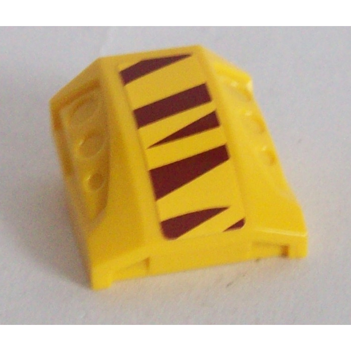 LEGO Yellow Slope 1 X 2 X 2 Curved With Dimples With Tiger Stripes