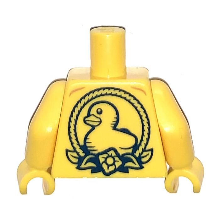 Lego Yellow Sudsy Simon Naked Torso With Toy Duck Tattoo On Back