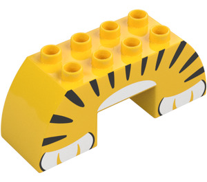 Duplo Bogen Stein 2 x 6 x 2 Gebogen mit Tiger feet (11197 / 43506)