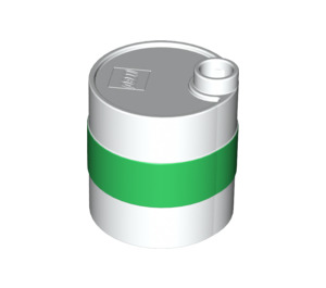 Duplo Barrel 2 x 2 x 2 with Green Stripe (12020 / 63015)