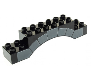 Duplo Black Arch Brick 2 x 10 x 2 with Stonework Pattern (51704 / 51913)