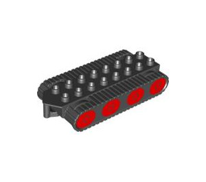 Duplo Black Bulldozer Base with Red Wheels (40651)