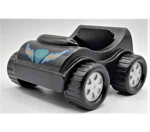 Duplo Black Car with Lightning Bolts and '3'