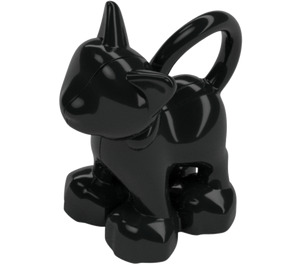 Duplo Svart Katt (Standing) med Rosa Nese og Hvit Kiste (38992 / 87313)