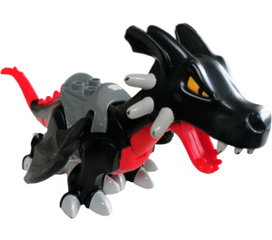 Duplo Schwarz Drachen Groß mit Rot Underside (51762)