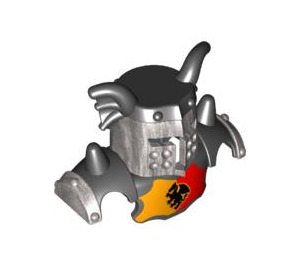 Duplo Zwart Helm M Vleugels Deksilver Vizier (51764)