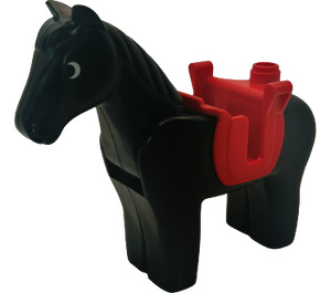 Duplo Black Horse with Saddle