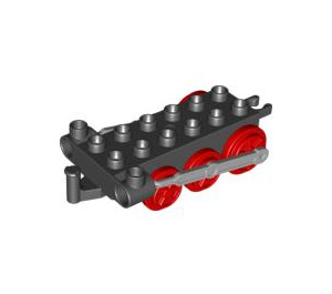 Duplo Black Locomotive with Gray Rod (64665)