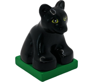 Duplo Svart Panther Cub på Grön Bas (75014)