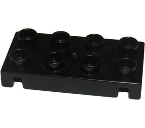 Duplo Black Plate 2 x 4 with Axle Holders (88760)