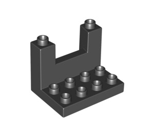 Duplo Black Plate with gun Slit 3 x 4 x 2 (51698)