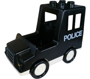 Duplo Schwarz Polizei Van mit Windows (74564)