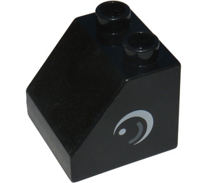 Duplo Black Slope 2 x 2 x 1.5 (45°) with Eye both sides (10442 / 10443)